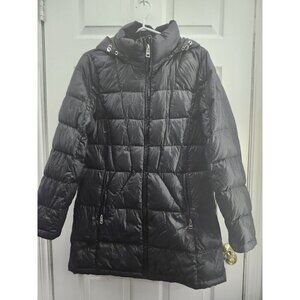 Andrew Marc Women’s Packable Lightweight Premium Down Puffer Jacket Black Large